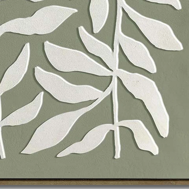 Streamline Art Leafy Silhouettes 3d Oil Painting Framed Canvas Art
