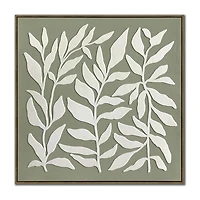 Streamline Art Leafy Silhouettes 3d Oil Painting Framed Canvas Art