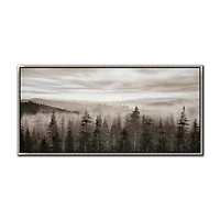Streamline Art Foggy Mountain Pines Hand Embellished Canvas Art