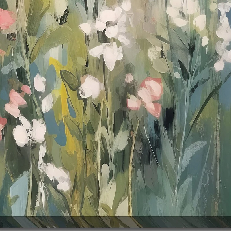Streamline Art Tranquil Meadow Tones Ii Hand Embellished Canvas Art