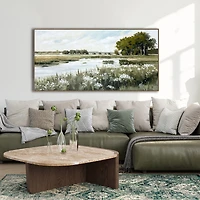 Streamline Art Meadow Reflection Hand Embellished Canvas Art