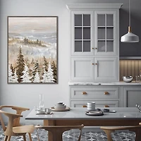 Streamline Art Pines At Dawn Hand Embellished Canvas Art