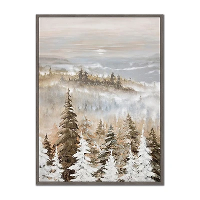 Streamline Art Pines At Dawn Hand Embellished Canvas Art