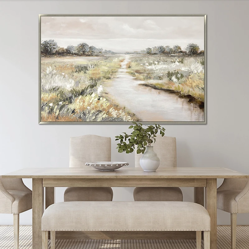 Streamline Art Quiet Meadow Hand Embellished Canvas Art