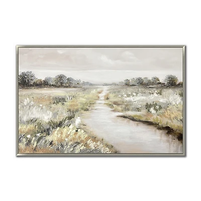 Streamline Art Quiet Meadow Hand Embellished Canvas Art