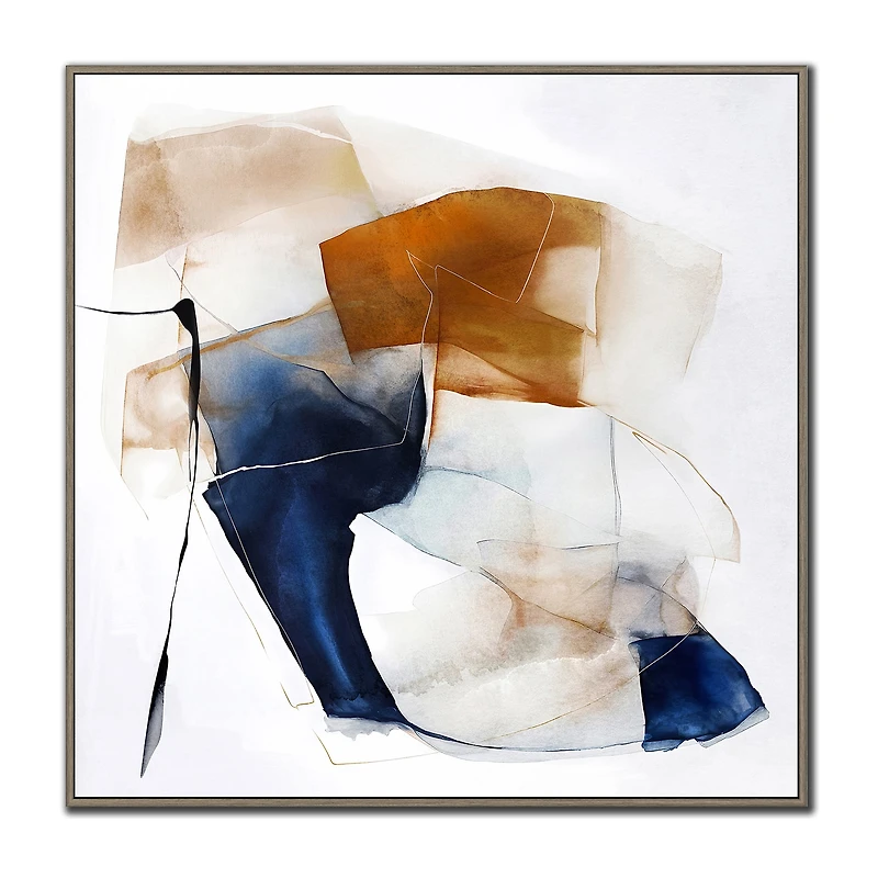 Streamline Art Geometric Musing I Hand Embellished Canvas Art