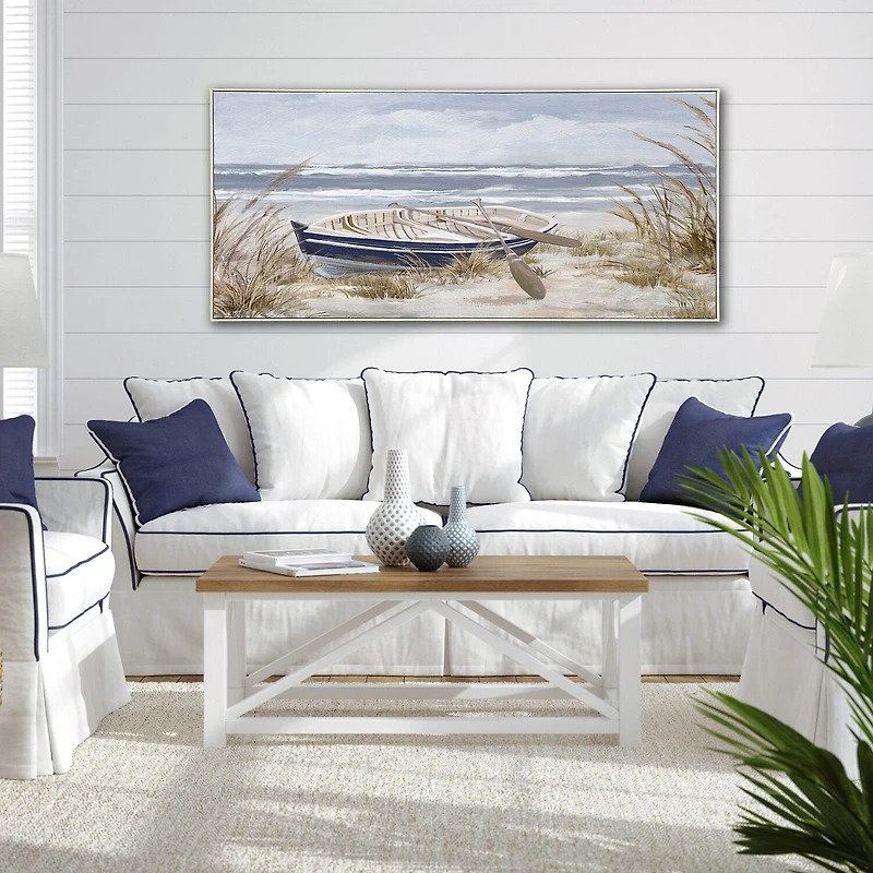 Streamline Art Morning Paddle Hand Embellished Canvas Art
