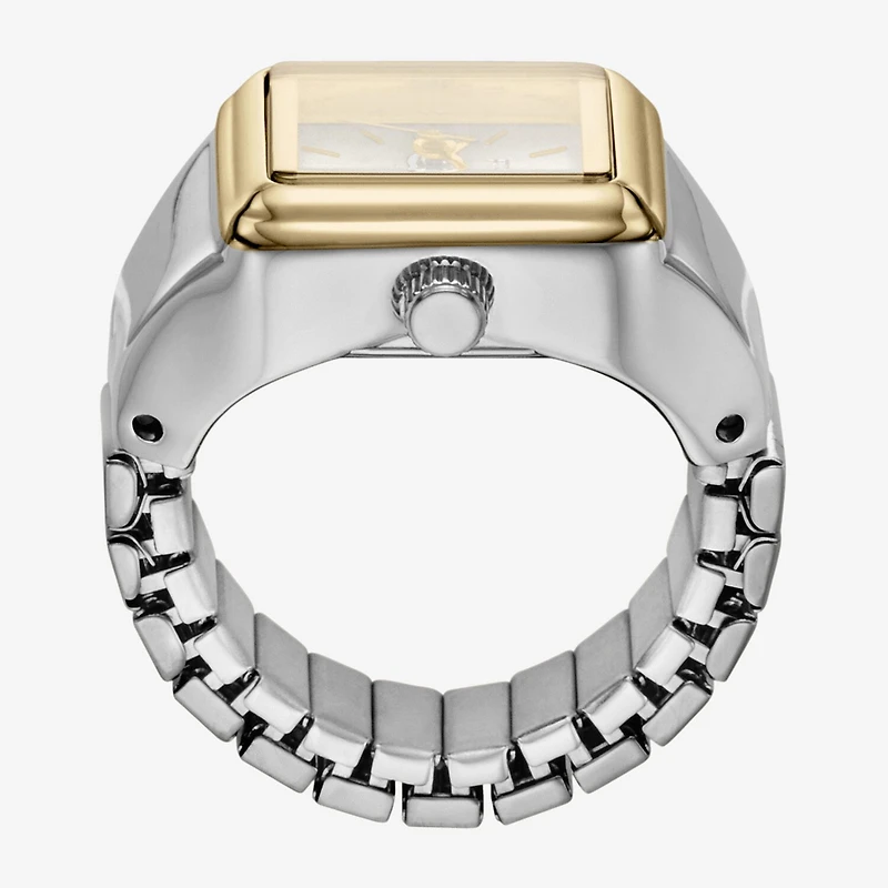 Relic By Fossil New! Relic By Fossil Women'S Silver And Gold Tone Ring Watch Zr44100 Mens Silver Tone Stainless Steel Bracelet Watch Zr44100