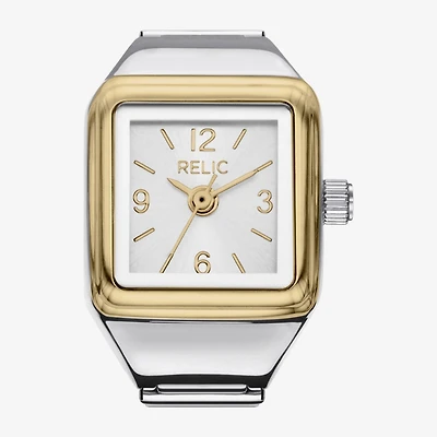 Relic By Fossil New! Relic By Fossil Women'S Silver And Gold Tone Ring Watch Zr44100 Mens Silver Tone Stainless Steel Bracelet Watch Zr44100