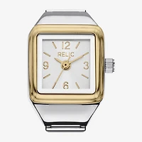 Relic By Fossil New! Relic By Fossil Women'S Silver And Gold Tone Ring Watch Zr44100 Mens Silver Tone Stainless Steel Bracelet Watch Zr44100