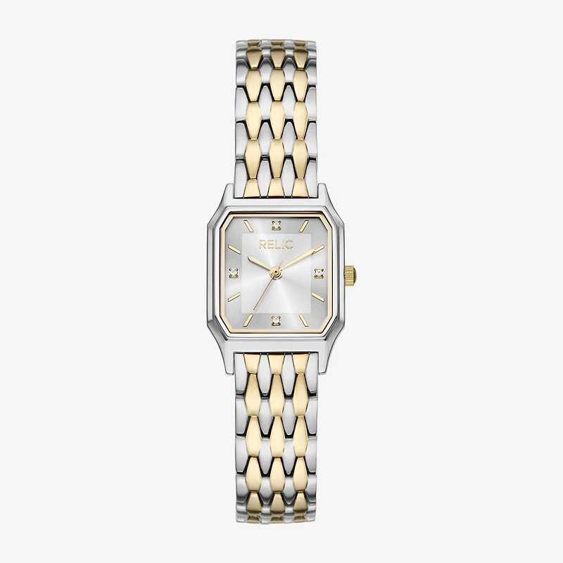 Relic By Fossil Womens Two Tone Bracelet Watch Zr34676
