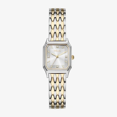 Relic By Fossil Womens Two Tone Bracelet Watch Zr34676