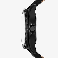 Relic By Fossil Mens Black Leather Strap Watch Zr16052