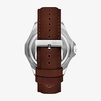 Relic By Fossil Mens Brown Leather Strap Watch Zr16053