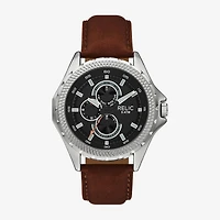 Relic By Fossil Mens Brown Leather Strap Watch Zr16053