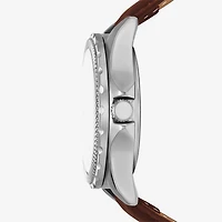 Relic By Fossil Mens Brown Leather Strap Watch Zr16053
