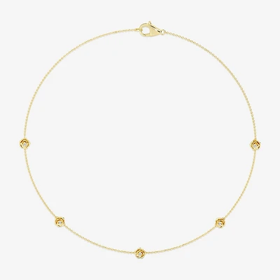 Enchanted Disney Fine Jewelry Belle (I / I2) Womens 14K Gold Over Silver 18 Inch Cable Chain Necklace