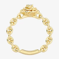 Enchanted Disney Fine Jewelry Belle (I / I2) Womens Diamond Accent Lab Grown White 14K Gold Over Silver Princess Cocktail Ring