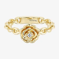 Enchanted Disney Fine Jewelry Belle (I / I2) Womens Diamond Accent Lab Grown White 14K Gold Over Silver Princess Cocktail Ring