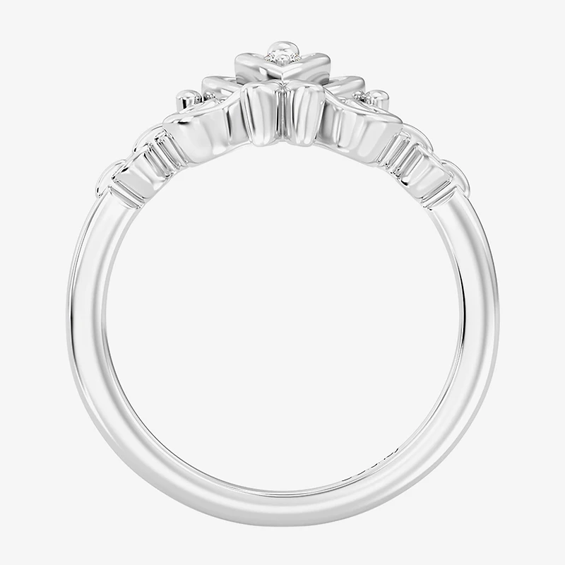 Enchanted Disney Fine Jewelry Cinderella (I / I2) Womens Diamond Accent Lab Grown White Sterling Silver Princess Cocktail Ring