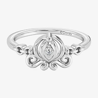 Enchanted Disney Fine Jewelry Cinderella (I / I2) Womens Diamond Accent Lab Grown White Sterling Silver Princess Cocktail Ring
