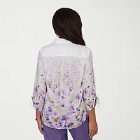 Alfred Dunner Grand Bazaar Womens 3/4 Sleeve Blouse