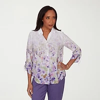 Alfred Dunner Grand Bazaar Womens 3/4 Sleeve Blouse