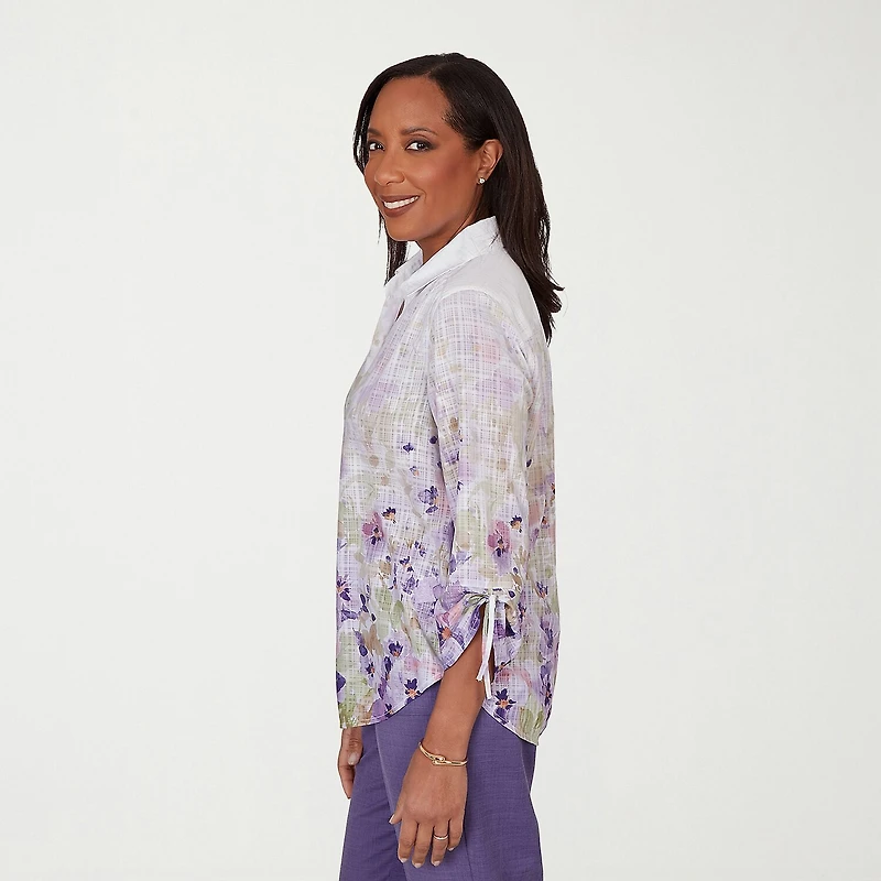 Alfred Dunner Grand Bazaar Womens 3/4 Sleeve Blouse