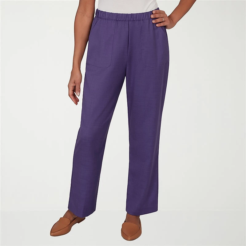 Alfred Dunner Grand Bazaar Womens Straight Mid Rise Pull-On Pant