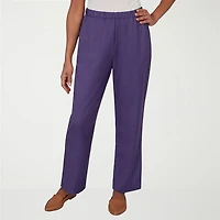 Alfred Dunner Grand Bazaar Womens Straight Mid Rise Pull-On Pant