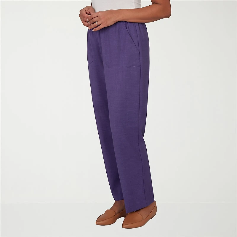 Alfred Dunner Grand Bazaar Womens Straight Mid Rise Pull-On Pant