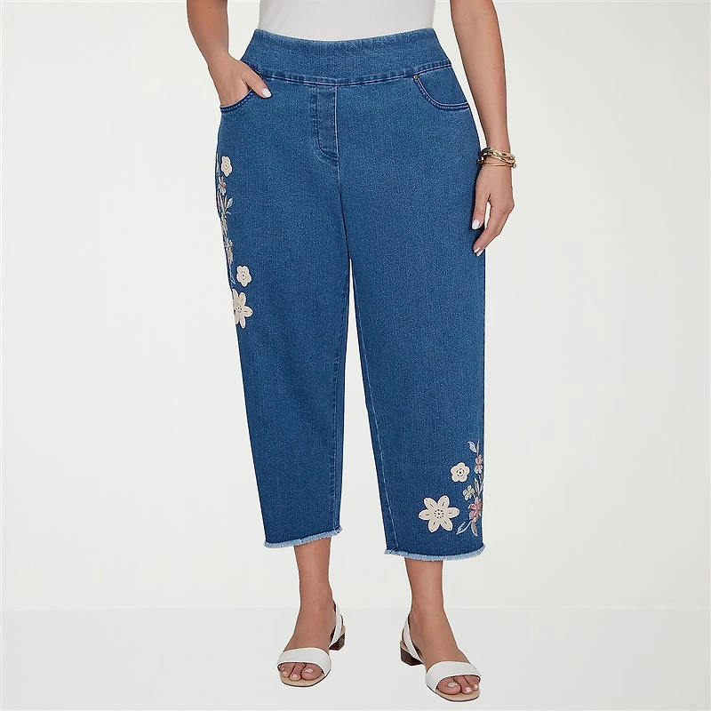 Alfred Dunner Camden Market Womens Ankle Mid Rise Pant