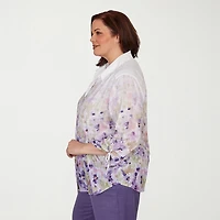 Alfred Dunner Grand Bazaar Womens Plus 3/4 Sleeve Blouse