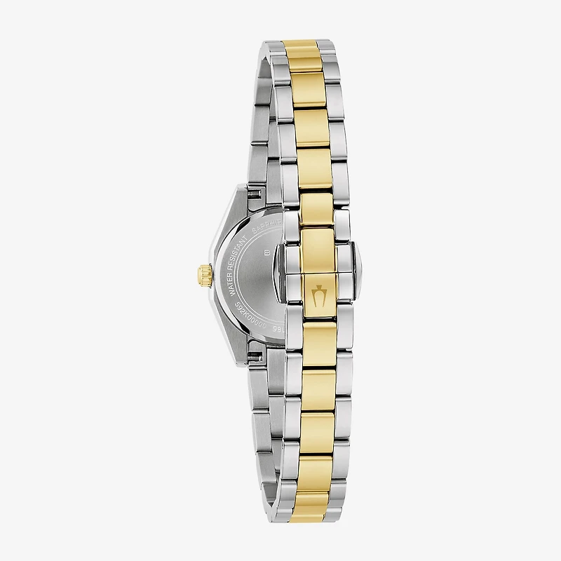 Bulova Womens Two Tone Stainless Steel Bracelet Watch 98l329