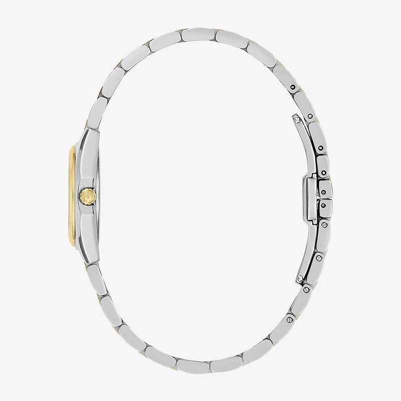 Bulova Womens Two Tone Stainless Steel Bracelet Watch 98l329