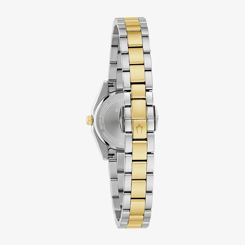 Bulova Womens Two Tone Stainless Steel Bracelet Watch 98l331