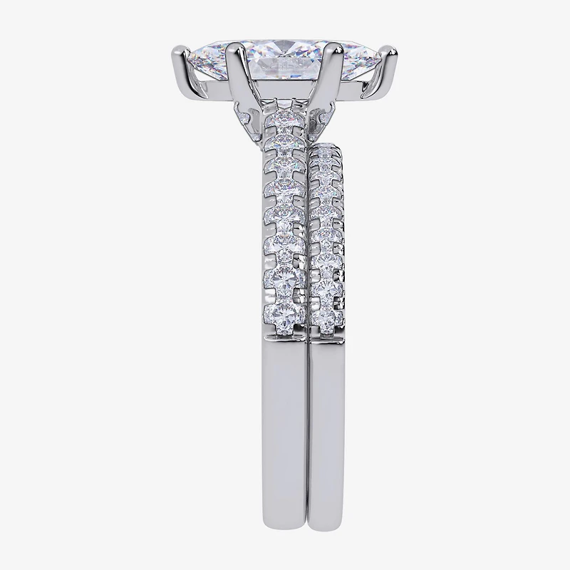 (G / Vs2-Si1) Womens 4 1/2 CT. T.W. Lab Grown White Diamond 10K Gold Marquise Side Stone Bridal Set