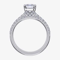 G / Vs2-Si1) Womens 3 1/2 CT. T.W Lab Grown White Diamond 10K Gold Side Stone Bridal Set