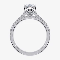 (G / Vs2-Si1) Womens 1 CT. T.W. Lab Grown White Diamond 10K Gold Oval Side Stone Bridal Set