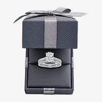 (G / Vs2-Si1) Womens 1 CT. T.W. Lab Grown White Diamond 10K Gold Oval Side Stone Bridal Set
