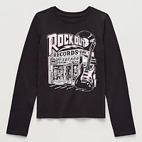 Thereabouts Little & Big Kid Girls Crew Neck Short Sleeve Classic Fit Graphic T-Shirt