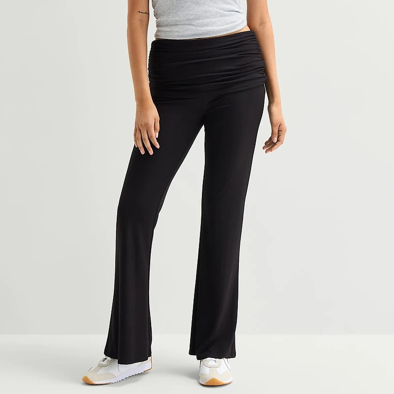 Forever 21 Womens Juniors Straight Mid Rise Pull-On Pant