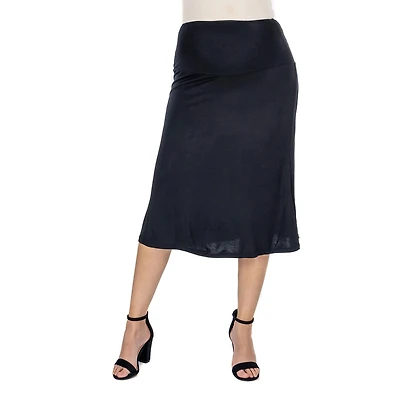 24seven Comfort Apparel Womens Maternity Mid Rise A-Line Skirt