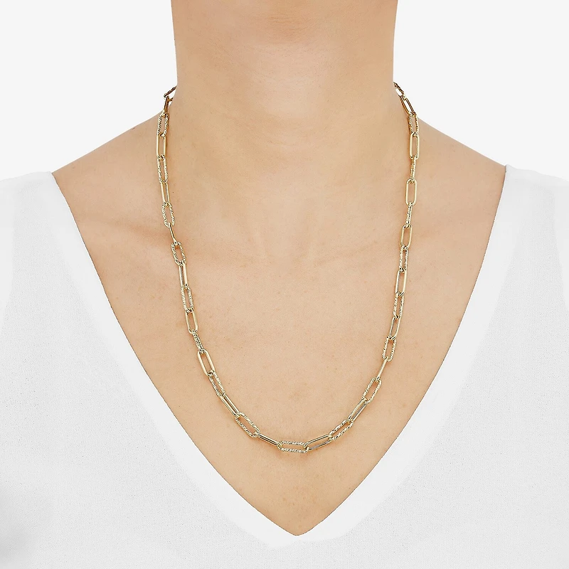 Gold Addiction Womens 14K 22 Inch Link Necklace