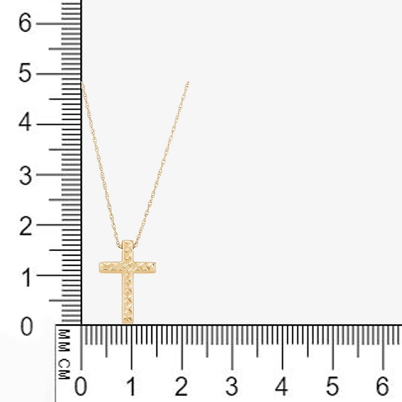 Religious Jewelry Womens 10K Gold Cross Pendant Necklace