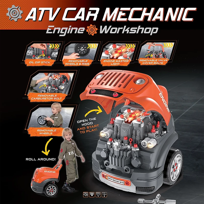 The Bubble Factory ATV Car Mechanic Engine Workshop