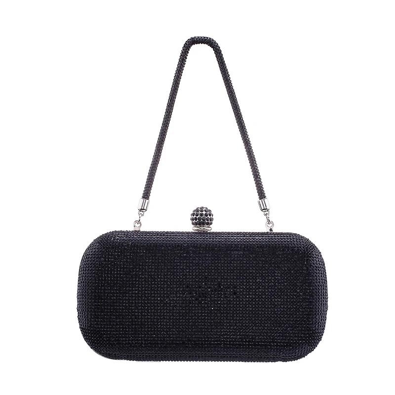 N By Nina Crysal Minaudiere With Crystal Cording Evening Bag