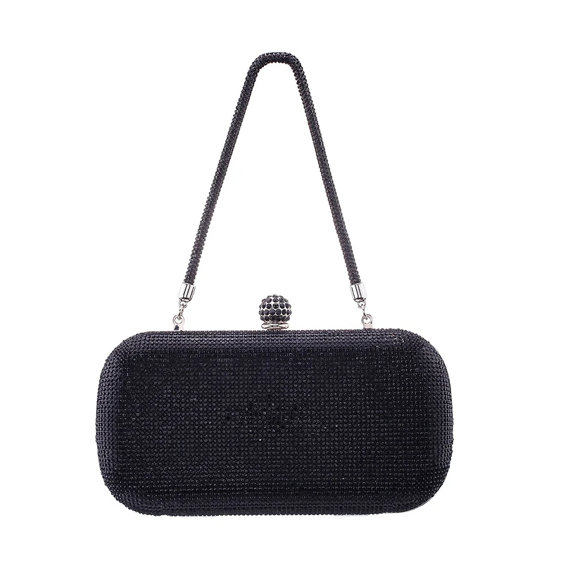 N By Nina Crysal Minaudiere With Crystal Cording Evening Bag