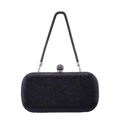 N By Nina Crysal Minaudiere With Crystal Cording Evening Bag