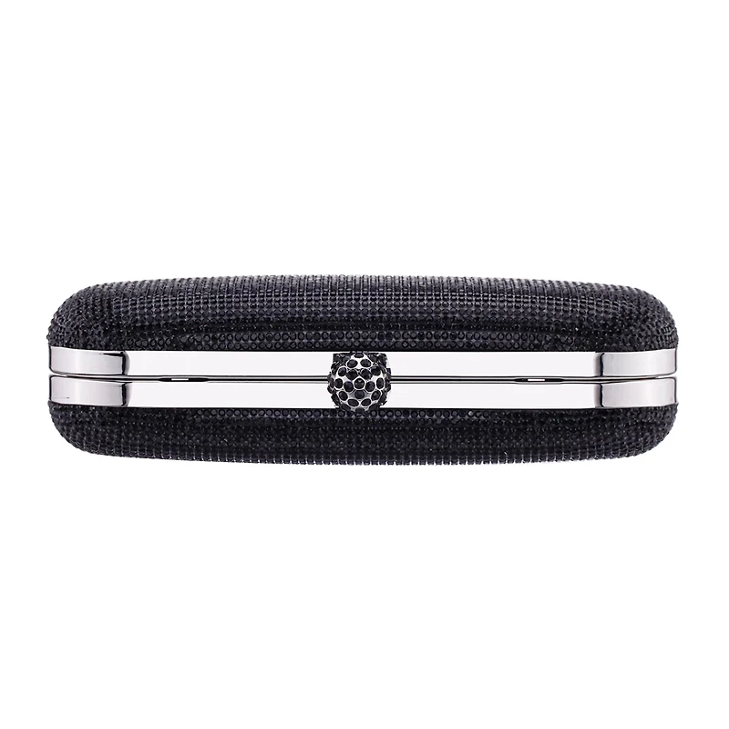 N By Nina Crysal Minaudiere With Crystal Cording Evening Bag